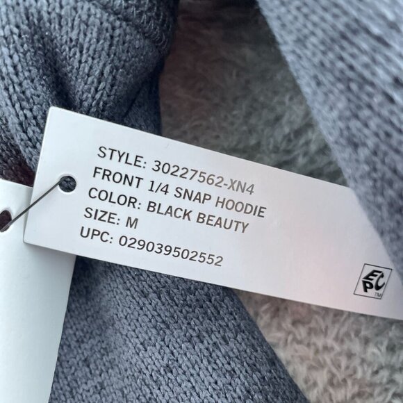 Bass Outdoor Black Beauty Front 1/4 Snap Hoodie M Blend NWT 2053 - Picture 4 of 10